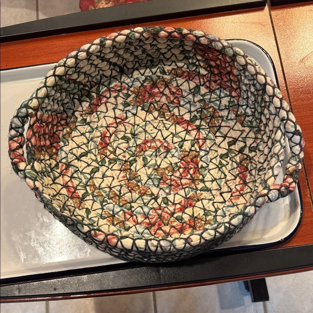 Basket Handcrafted Multicolor Woven Basket